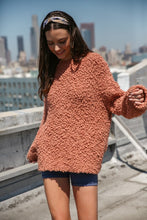 Load image into Gallery viewer, salmon-colored-pullover-sweater-fuzzy