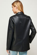 Load image into Gallery viewer, black-leather-blazer
