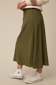 long-green-olive-midi-skirt